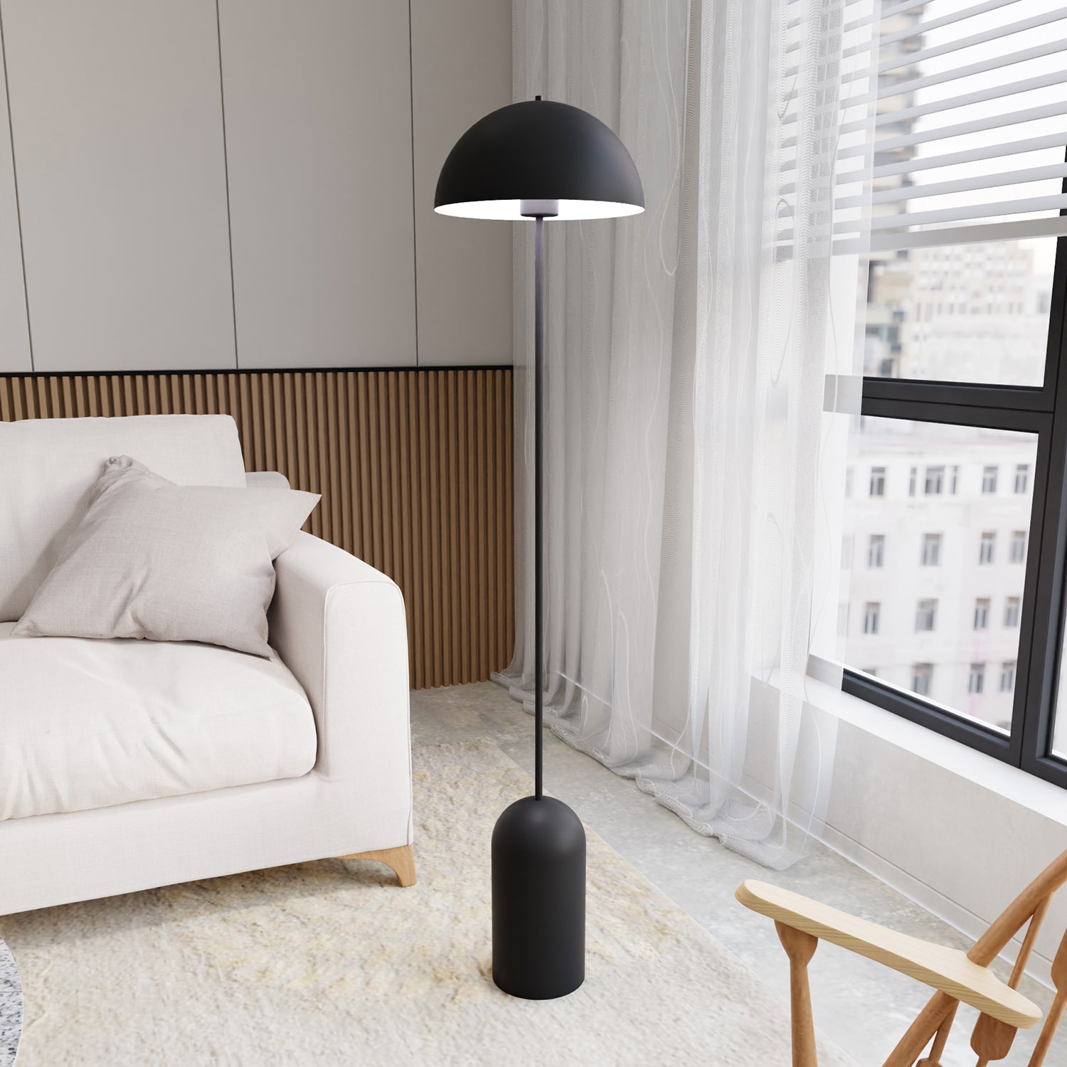 Piantana Minimal Danu Acciaio Nero 1 Luce E27 Ip20