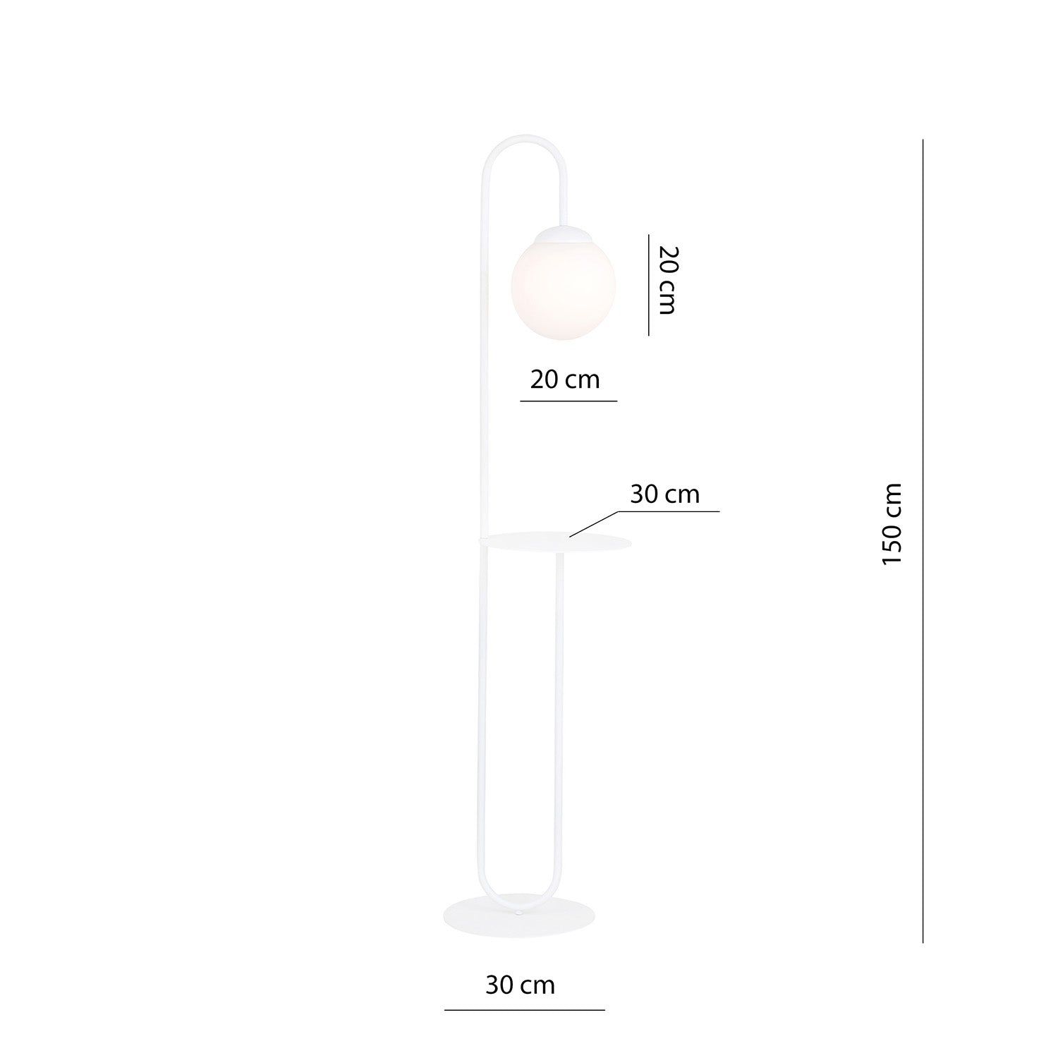 Piantana Minimal Arawn Acciaio Bianco 1 Luce E14 Ip20