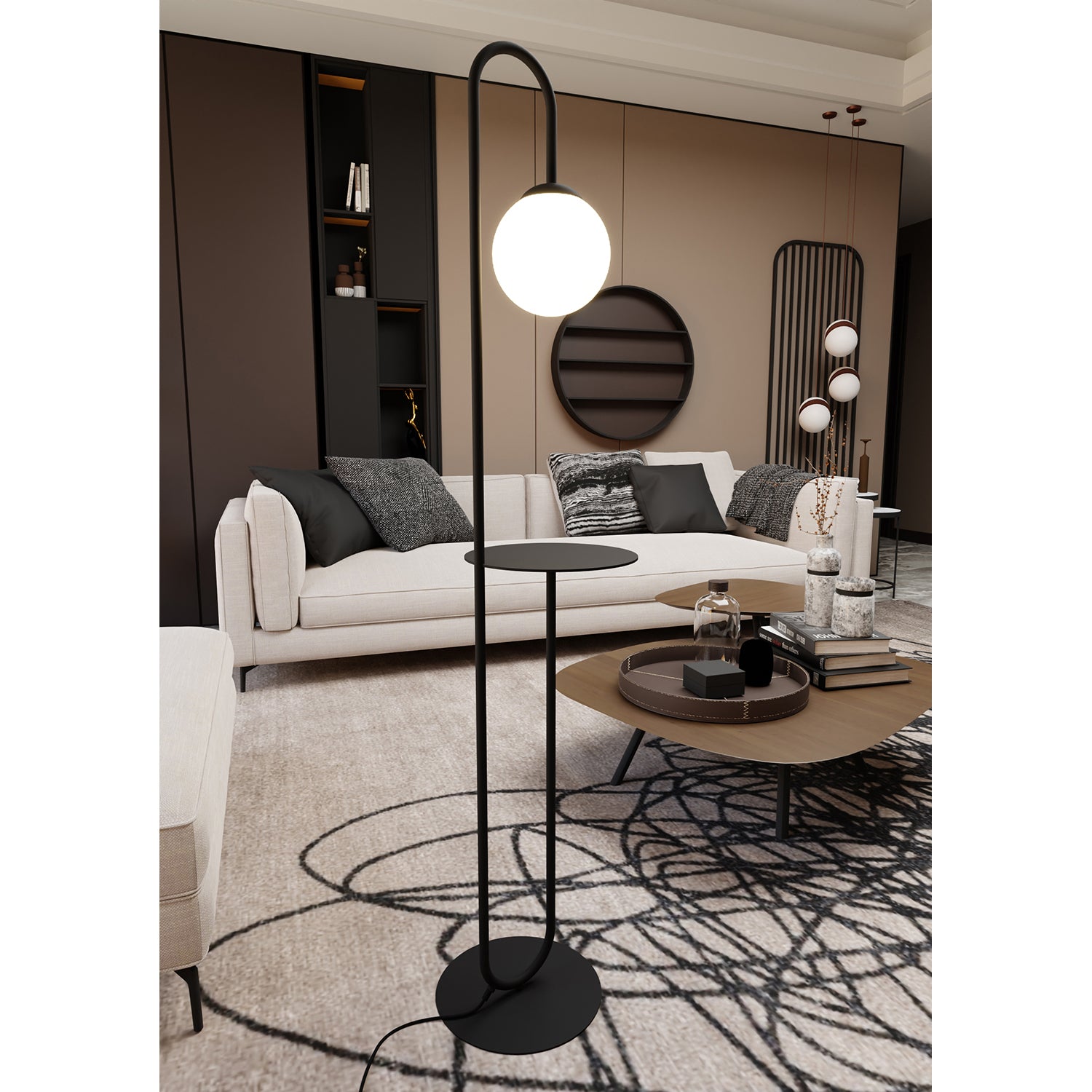 Piantana Minimal Arawn Acciaio Nero 1 Luce E14 Ip20