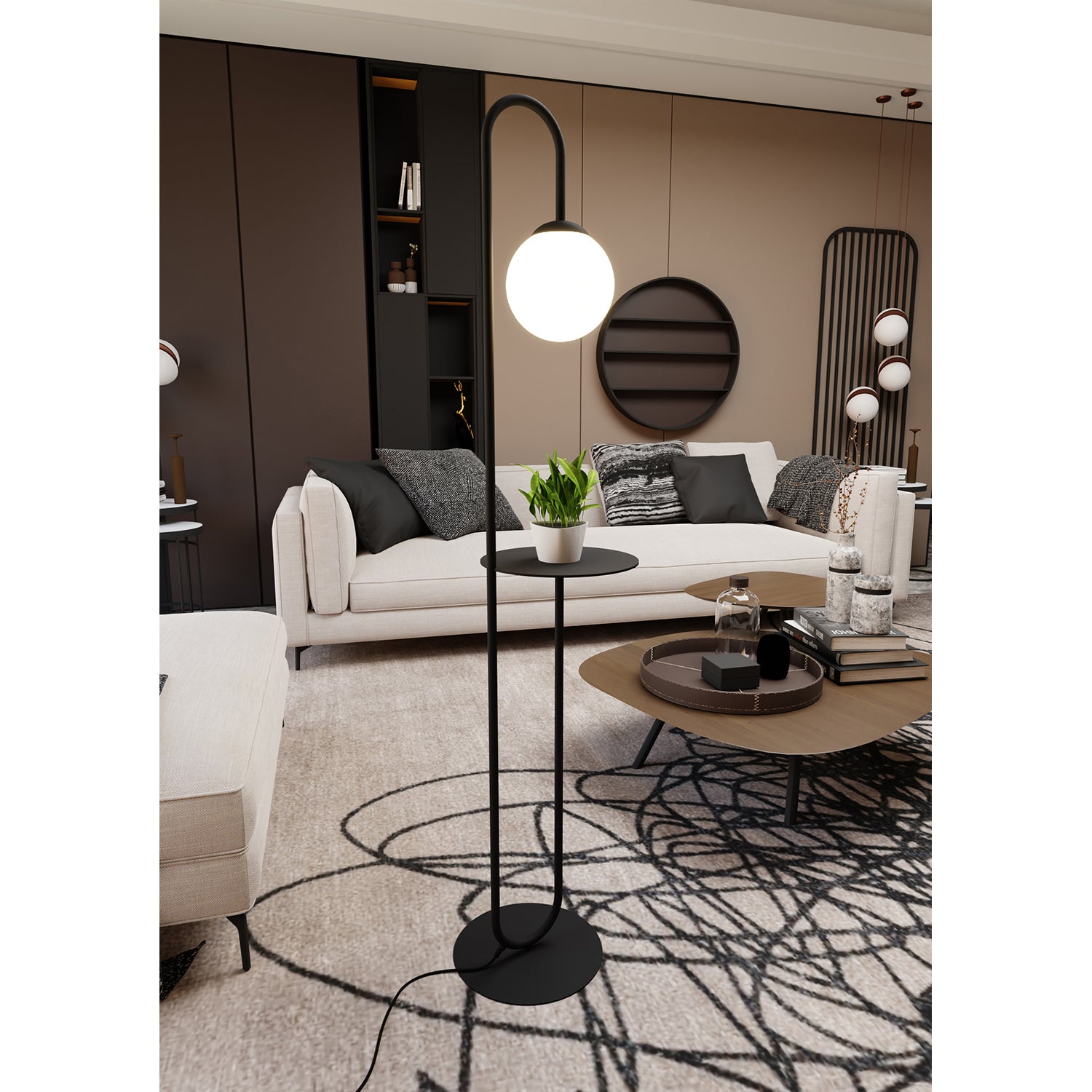 Piantana Minimal Arawn Acciaio Nero 1 Luce E14 Ip20