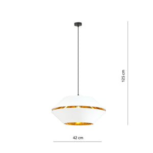 Sospensione Contemporanea 1 Luce Bellerofonte In Metallo Bianco E Oro