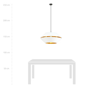 Sospensione Contemporanea 1 Luce Bellerofonte In Metallo Bianco E Oro