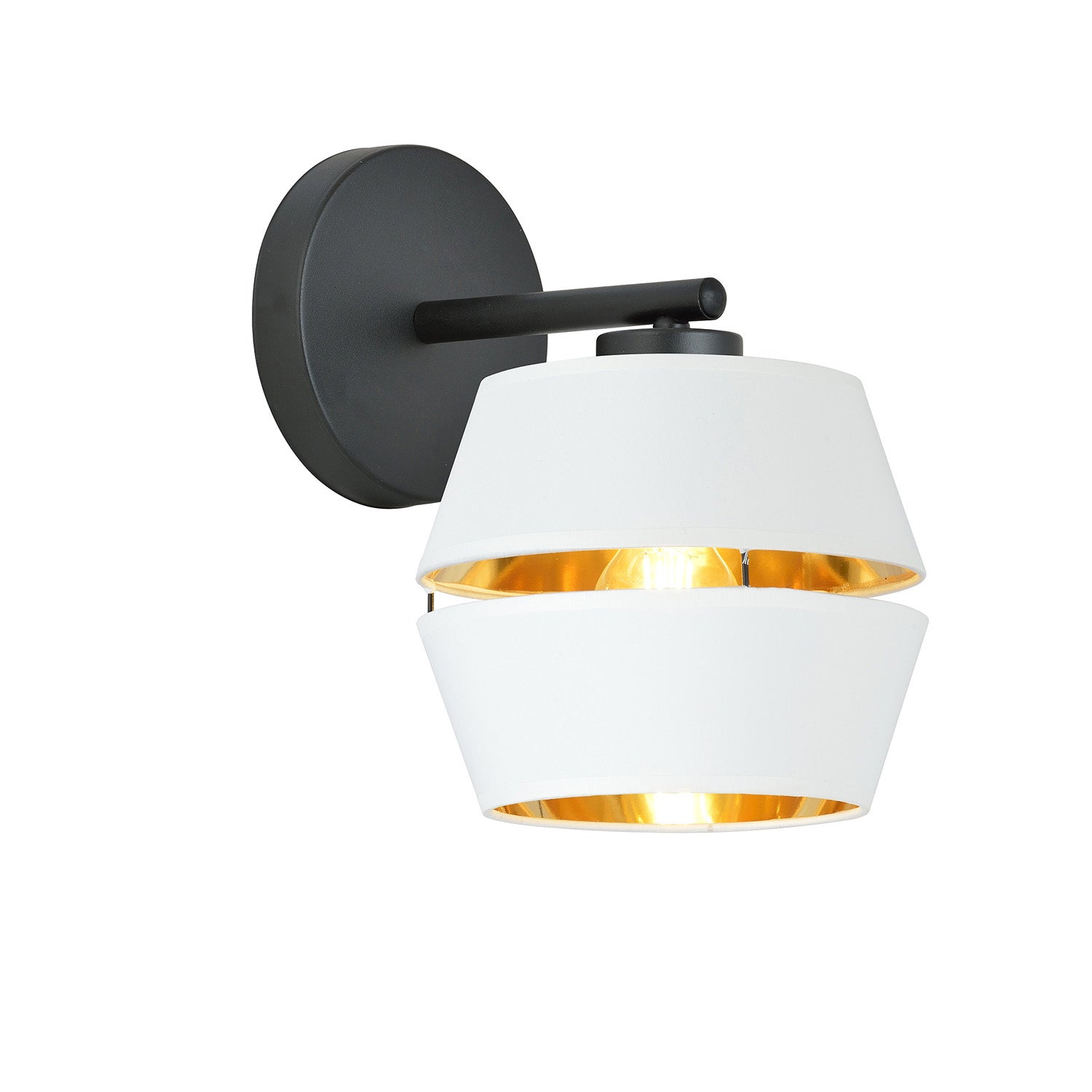 Applique Contemporanea 1 Luce Bellerofonte In Metallo Bianco E Oro