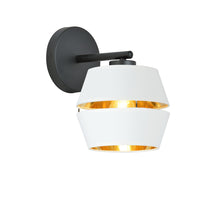 Applique Contemporanea 1 Luce Bellerofonte In Metallo Bianco E Oro