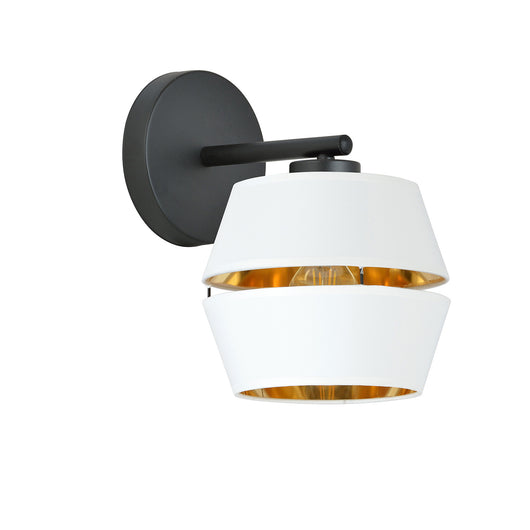 Applique Contemporanea 1 Luce Bellerofonte In Metallo Bianco E Oro