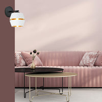 Applique Contemporanea 1 Luce Bellerofonte In Metallo Bianco E Oro