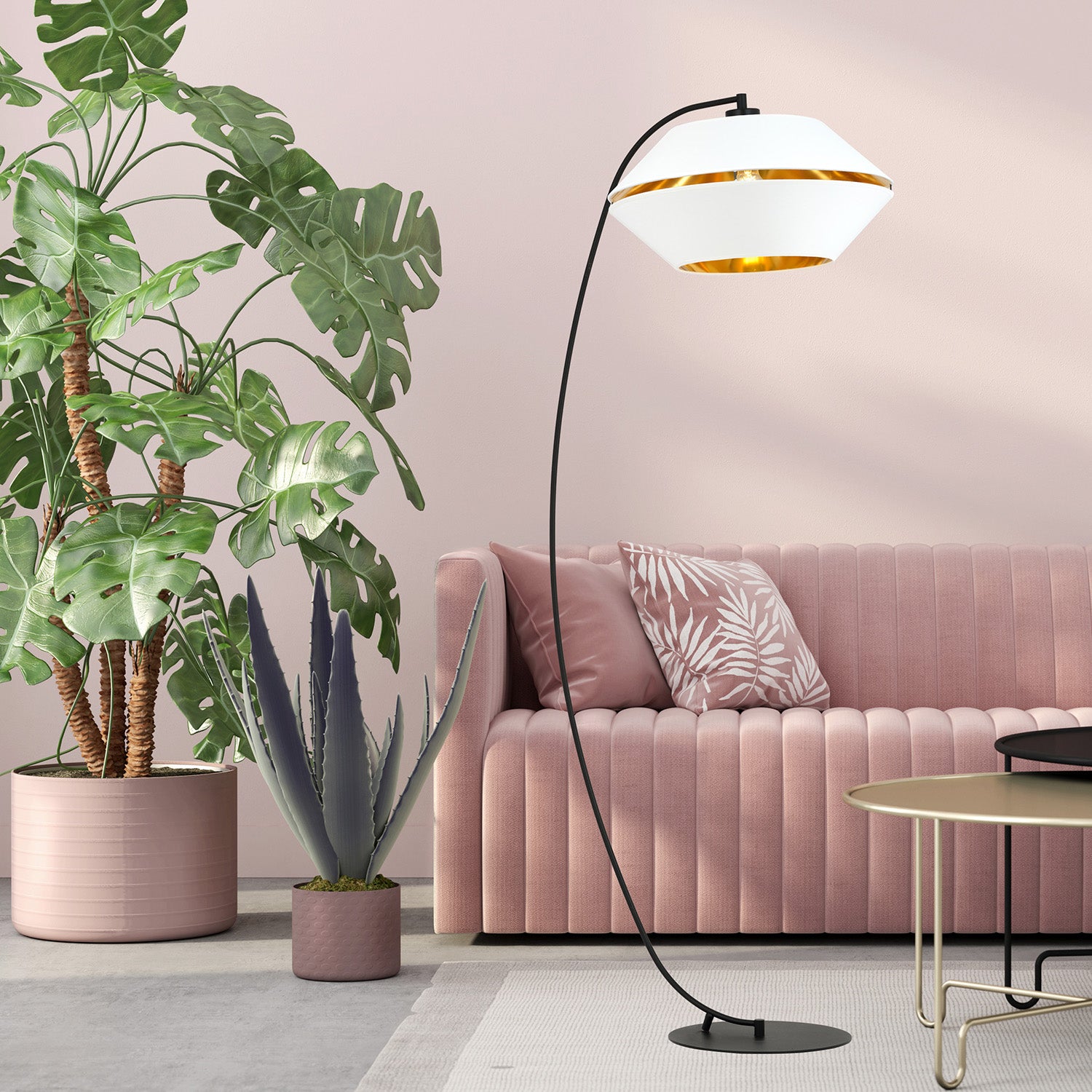 Piantana Moderno Bellerofonte Acciaio Nero Bianco 1 Luce E27 Ip20