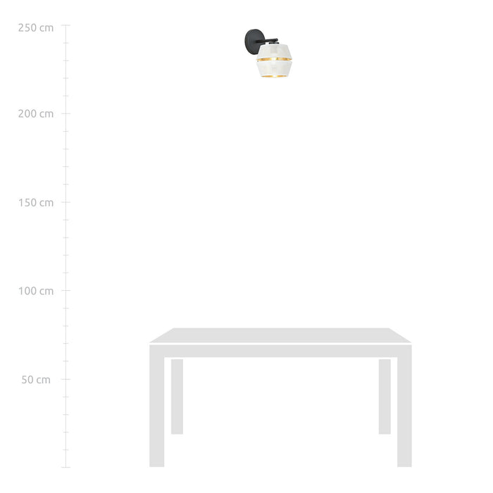 Applique Contemporanea 1 Luce Enea In Metallo Bianco E Oro