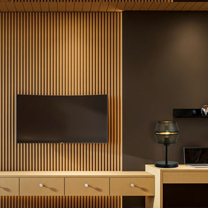 Lumetto Contemporaneo 1 Luce Enea In Metallo Nero E Oro