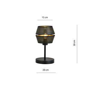 Lumetto Contemporaneo 1 Luce Enea In Metallo Nero E Oro