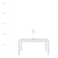 Lampada Da Tavolo Contemporanea Ippolita 1 Luce In Acciaio Bianco E Vetro Opalino