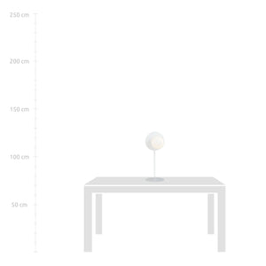 Lampada Da Tavolo Contemporanea Ippolita 1 Luce In Acciaio Bianco E Vetro Opalino