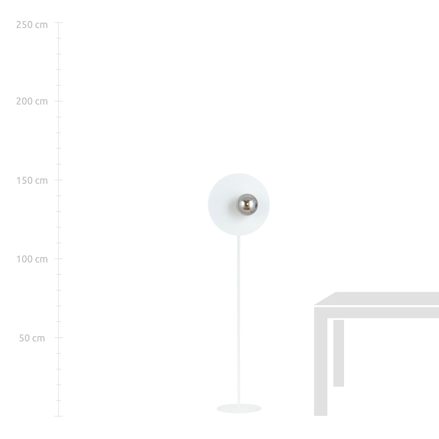 Piantana Minimal Ippolita Acciaio Bianco Oro 1 Luce E14 Ip20