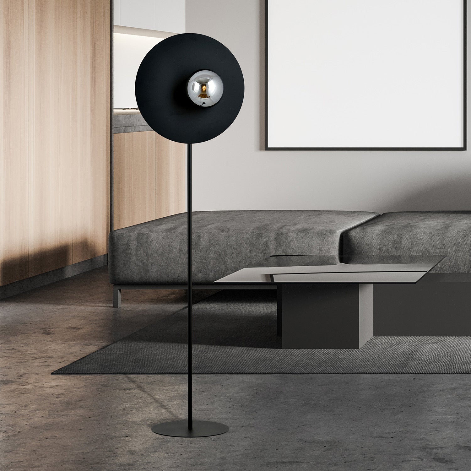 Piantana Minimal Ippolita Acciaio Nero Grigio 1 Luce E14 Ip20