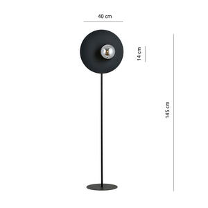 Piantana Minimal Ippolita Acciaio Nero Grigio 1 Luce E14 Ip20