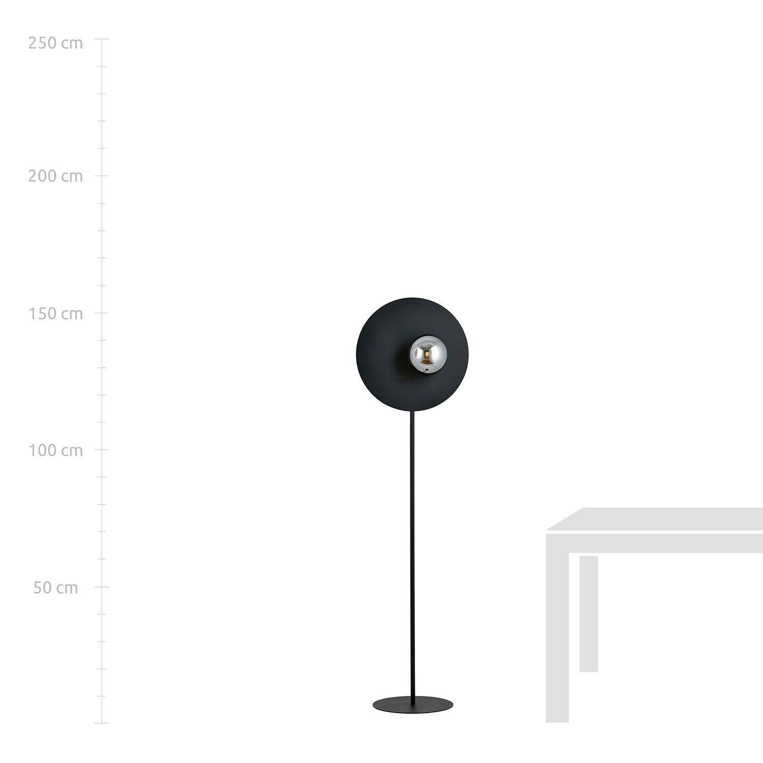 Piantana Minimal Ippolita Acciaio Nero Grigio 1 Luce E14 Ip20