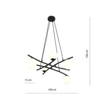 Lampadario Moderno Cadmo Acciaio Nero Bianco 5 Luci E14 Ip20