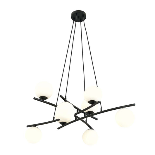 Lampadario Moderno Cadmo Acciaio Nero Bianco 8 Luci E14 Ip20