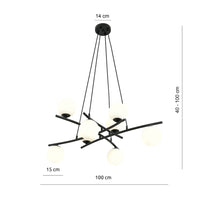 Lampadario Moderno Cadmo Acciaio Nero Bianco 8 Luci E14 Ip20