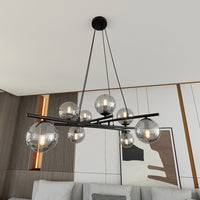 Lampadario Moderno Cadmo Acciaio Nero Grigio 8 Luci E14 Ip20