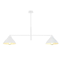 Lampadario Minimal Castore Acciaio Bianco 2 Luci E27 Ip20