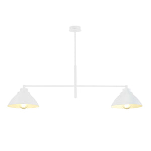 Lampadario Minimal Castore Acciaio Bianco 2 Luci E27 Ip20