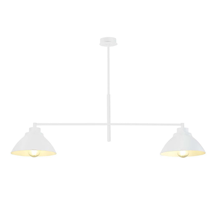 Lampadario Minimal Castore Acciaio Bianco 2 Luci E27 Ip20