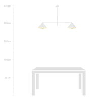 Lampadario Minimal Castore Acciaio Bianco 2 Luci E27 Ip20