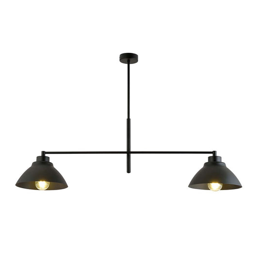 Lampadario Minimal Castore Acciaio Nero 2 Luci E27 Ip20
