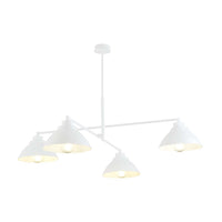 Lampadario Minimal Castore Acciaio Bianco 4 Luci E27 Ip20
