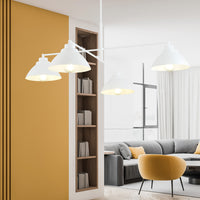 Lampadario Minimal Castore Acciaio Bianco 4 Luci E27 Ip20
