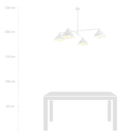 Lampadario Minimal Castore Acciaio Bianco 4 Luci E27 Ip20