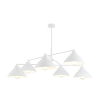 Lampadario Minimal Castore Acciaio Bianco 6 Luci E27 Ip20