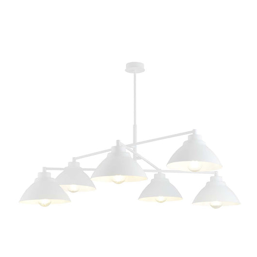 Lampadario Minimal Castore Acciaio Bianco 6 Luci E27 Ip20