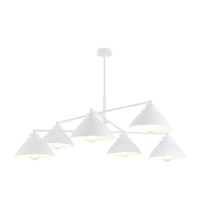 Lampadario Minimal Castore Acciaio Bianco 6 Luci E27 Ip20