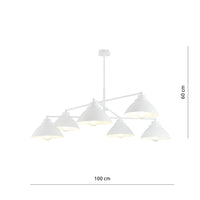 Lampadario Minimal Castore Acciaio Bianco 6 Luci E27 Ip20