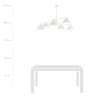 Lampadario Minimal Castore Acciaio Bianco 6 Luci E27 Ip20