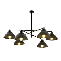 Lampadario Minimal Castore Acciaio Bianco Nero 6 Luci E27 Ip20
