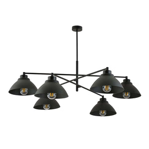 Lampadario Minimal Castore Acciaio Bianco Nero 6 Luci E27 Ip20