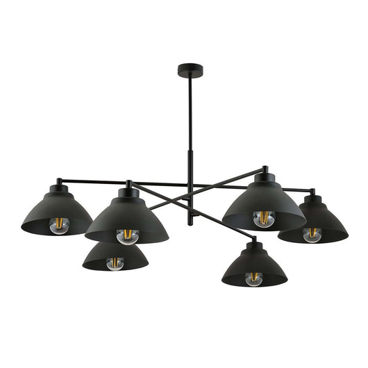 Lampadario Minimal Castore Acciaio Bianco Nero 6 Luci E27 Ip20