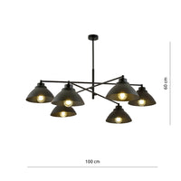 Lampadario Minimal Castore Acciaio Bianco Nero 6 Luci E27 Ip20