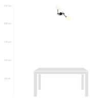 Applique Moderna 2 Luci Oceano In Acciaio Nero Bracci Regolabili E Vetro Opalino
