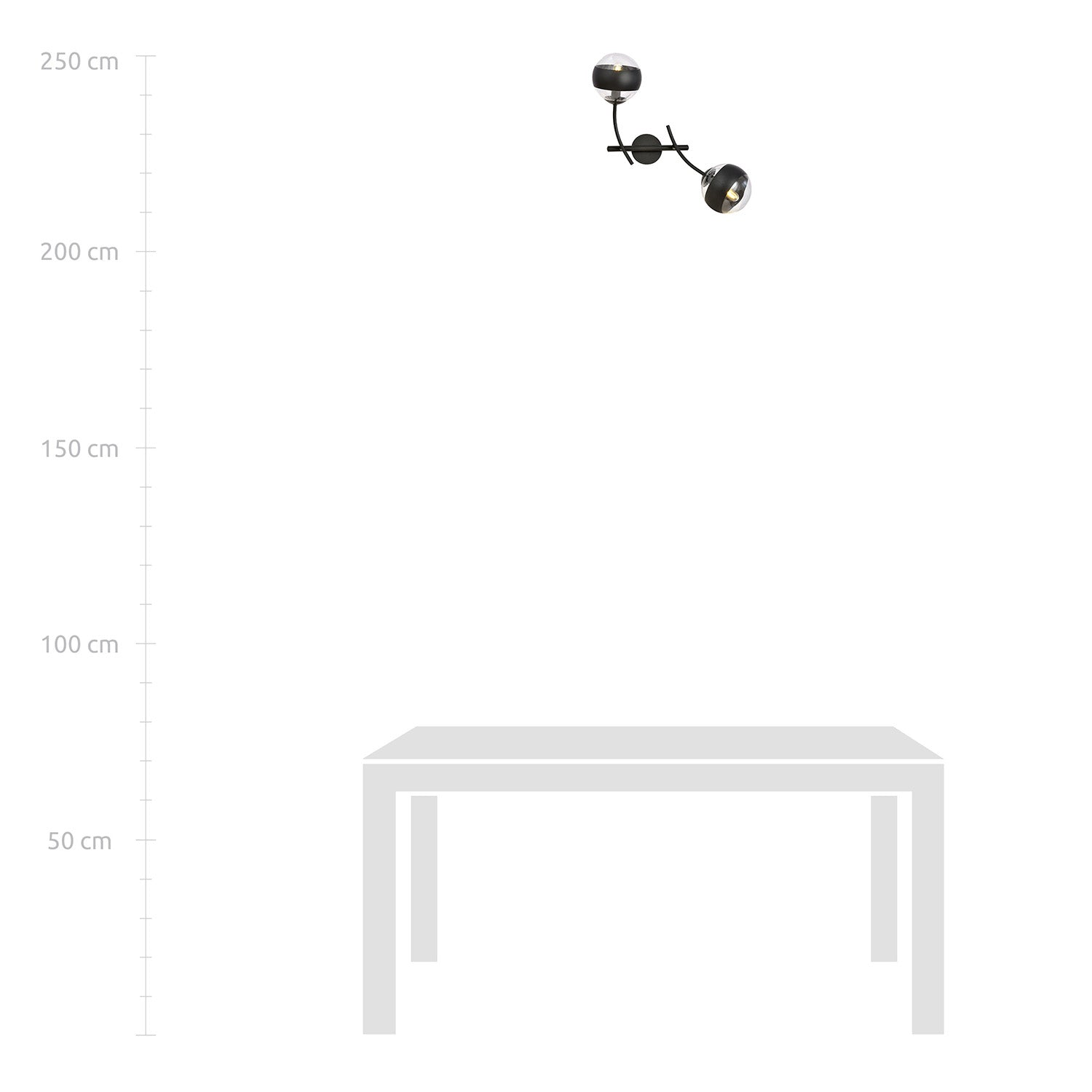 Applique Contemporaneo Oceano Acciaio Nero 2 Luci E14 Ip20
