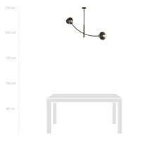 Plafoniera Contemporaneo Oceano Acciaio Nero 2 Luci E14 Ip20