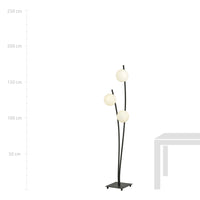 Piantana Contemporaneo Oceano Acciaio Nero 3 Luci E14 Ip20