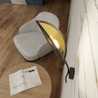 Applique Nordica 1 Luce Ares In Acciaio Nero Oro