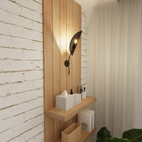 Applique Nordica 1 Luce Ares In Acciaio Nero Oro