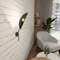 Applique Nordica 1 Luce Ares In Acciaio Nero Oro