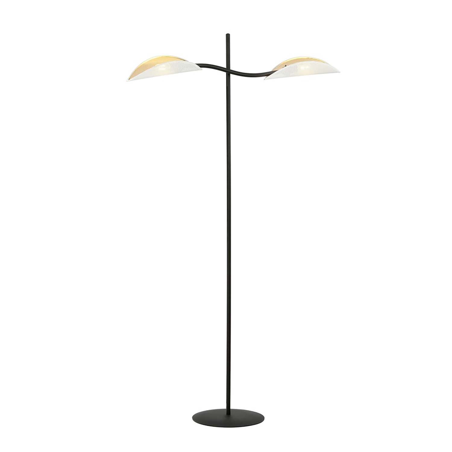 Piantana Contemporaneo Ares Acciaio Nero 2 Luci E14 Ip20
