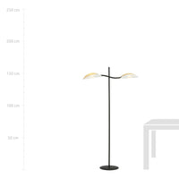 Piantana Contemporaneo Ares Acciaio Nero 2 Luci E14 Ip20